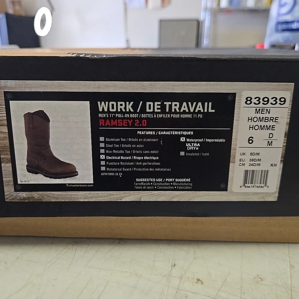 Irish Setter #83939 Ramsey‎ 2.0 11-inch Leather Soft Toe Work Boot 6 D